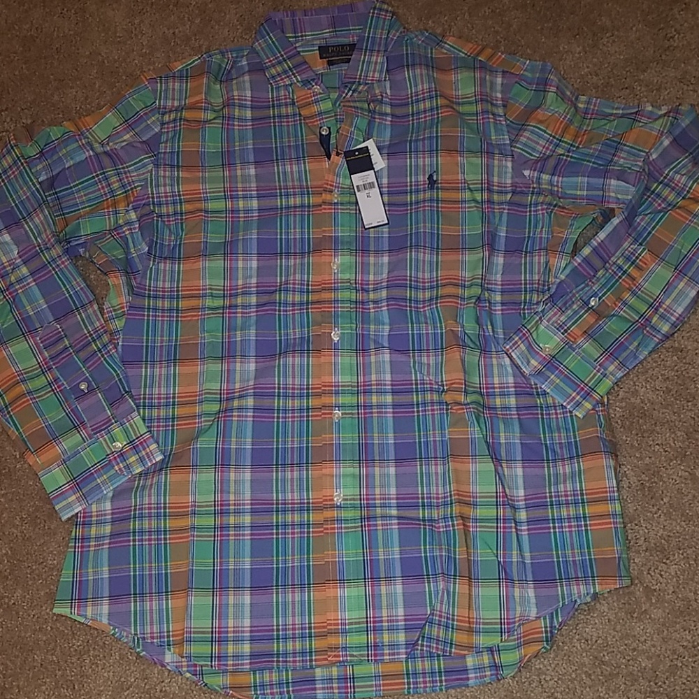 NWT-Polo Ralph Lauren, XL, Plaid Button Down Shirt